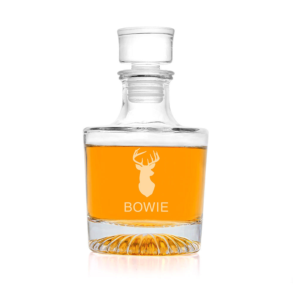 Personalised Elegance Stag Round Decanter  Decanters Deeply Engraved