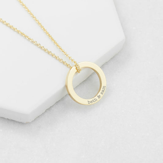 Engraved Family Ring Necklace