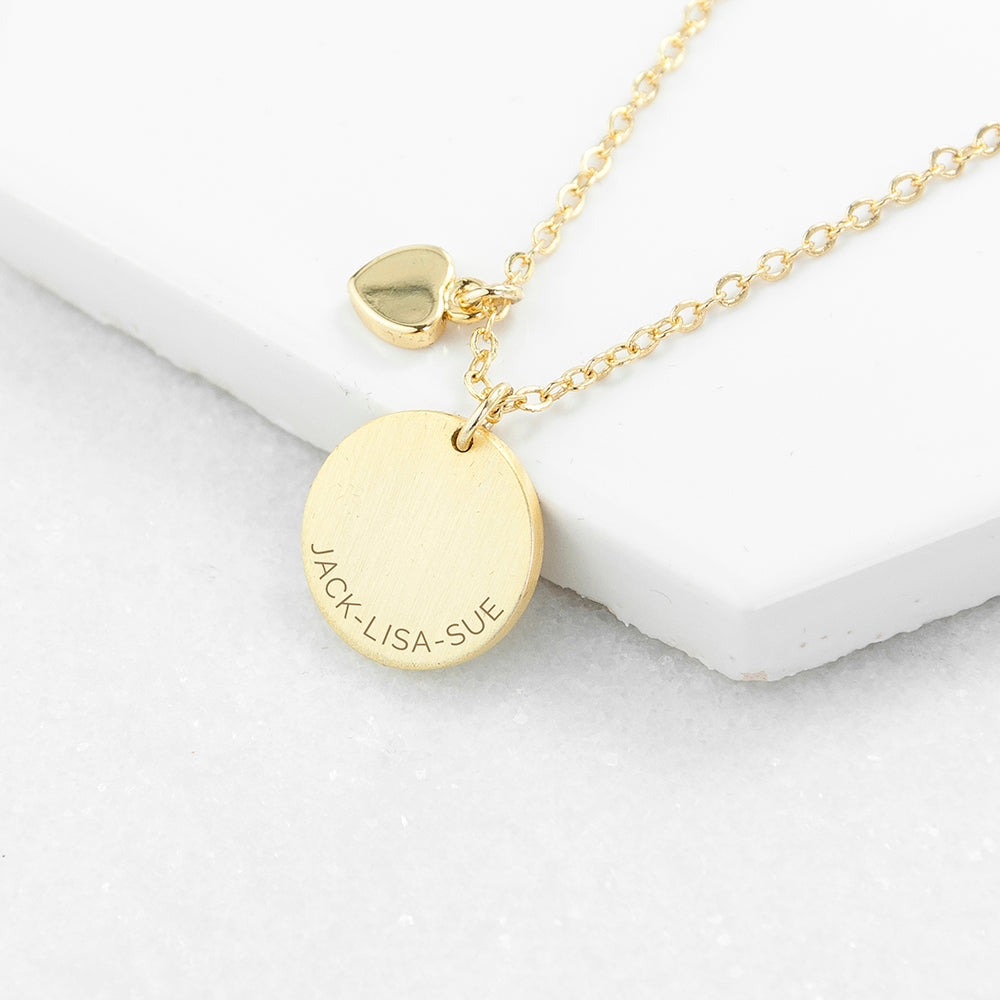 Personalized Heart and Disc Family Necklace - Lovesakes