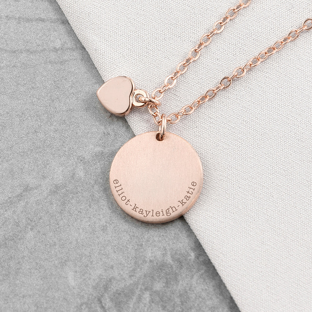 Personalized Heart and Disc Family Necklace - Lovesakes