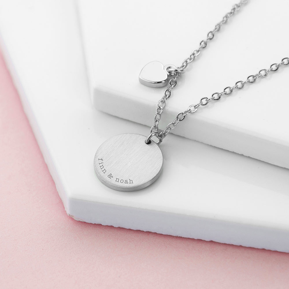 Personalized Heart and Disc Family Necklace - Lovesakes