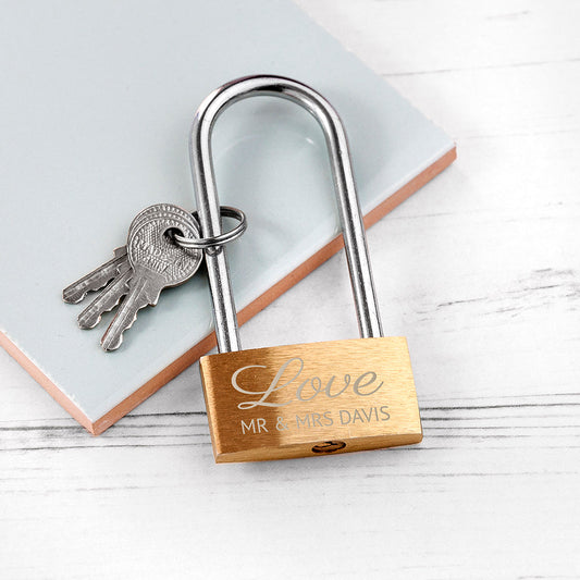 Engraved Lovers' Padlock