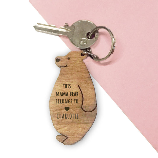 Engraved Mama Bear Keyring