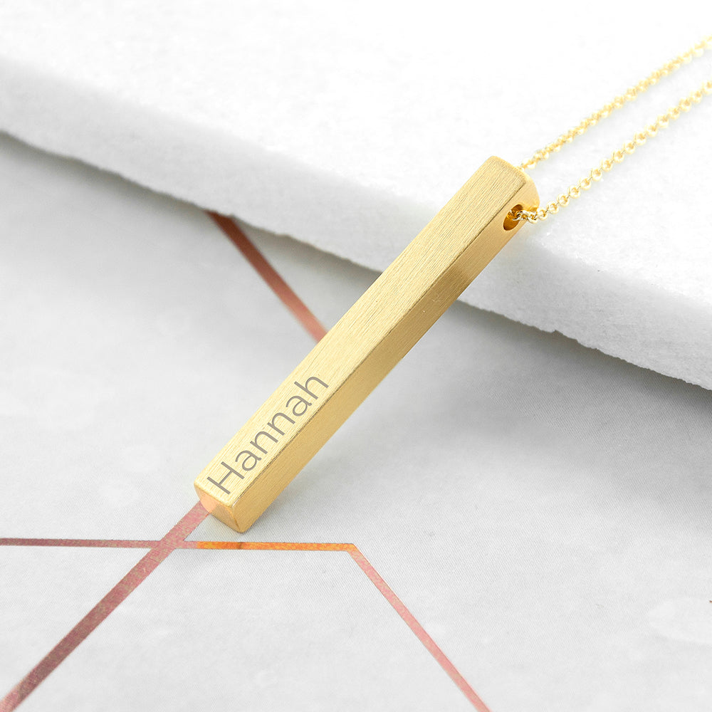 Personalized Matte Vertical Bar Necklace - Lovesakes