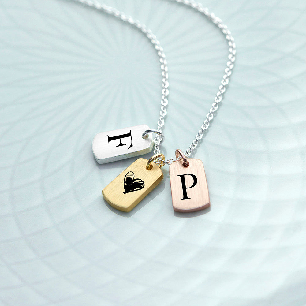 Personalised Me and You Mini Tag Necklace  Necklaces Deeply Engraved