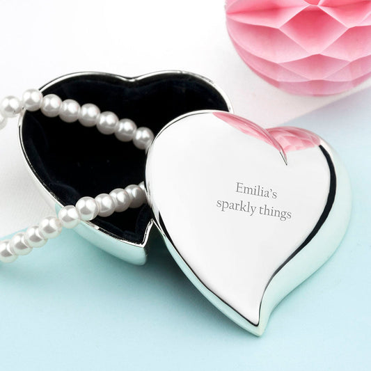 Engraved Miniature Heart Trinket Box