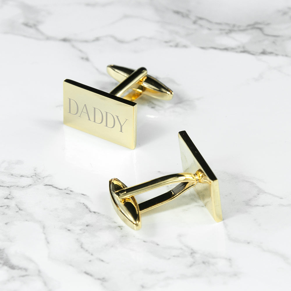 Personalised Rectangle Gold Plated Cufflinks - Lovesakes