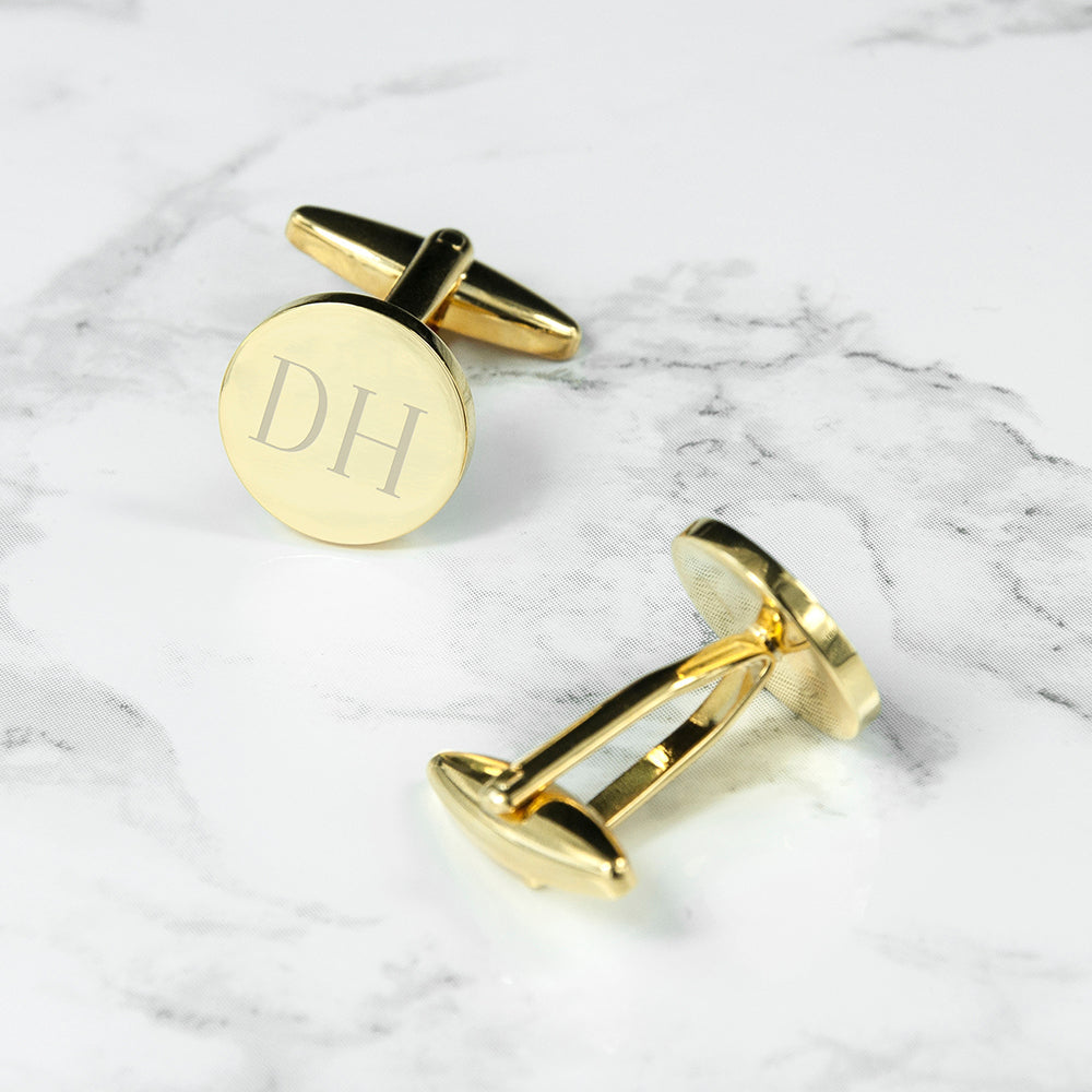 Personalised Round Gold Plated Cufflinks - Lovesakes