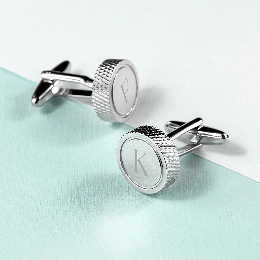 Personalised Round Rhodium Plated Cufflinks - Lovesakes