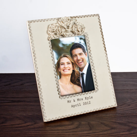 Personalized Rustic Roses Picture Frame - Large