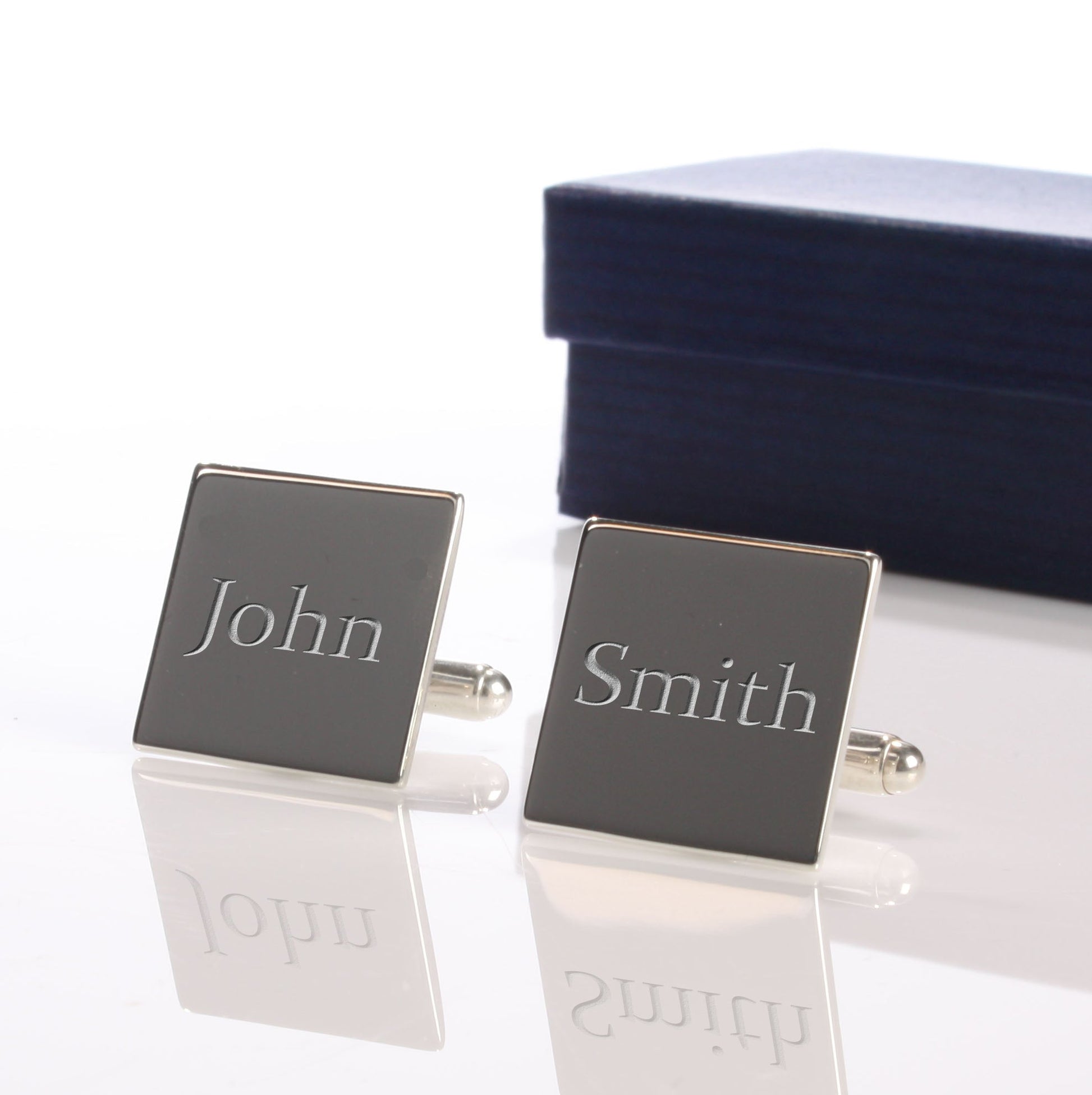 Personalized Square Silver Plated Cufflinks
