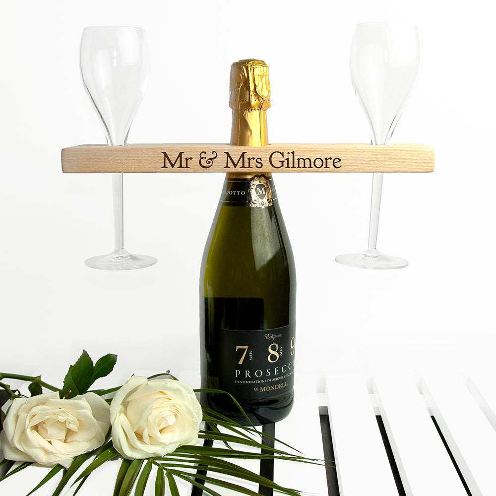 Personalised Welsh Wooden Champagne Holder - Lovesakes