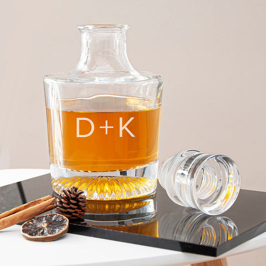 Personalized 1.4kg Heavy-Base Decanter | Custom Initials  Decanters Deeply Engraved