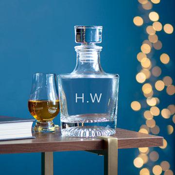 Personalized 1.4kg Heavy-Base Decanter | Custom Initials  Decanters Deeply Engraved