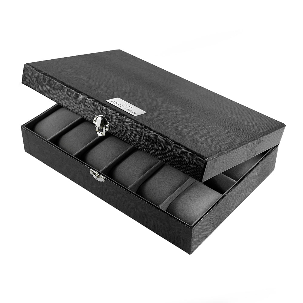 Personalized 12-Slot Watch Box  Watch and Cufflinks Boxes Deeply Engraved
