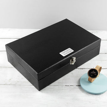 Personalized 12-Slot Watch Box  Watch and Cufflinks Boxes Deeply Engraved