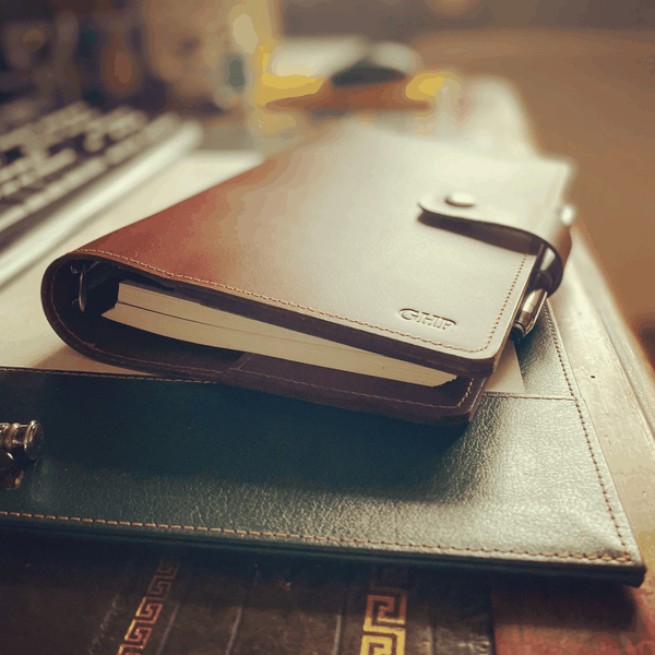 Personalized 2-in-1 Refillable Leather Notebook & Organizer  Leather Books Deeply Engraved