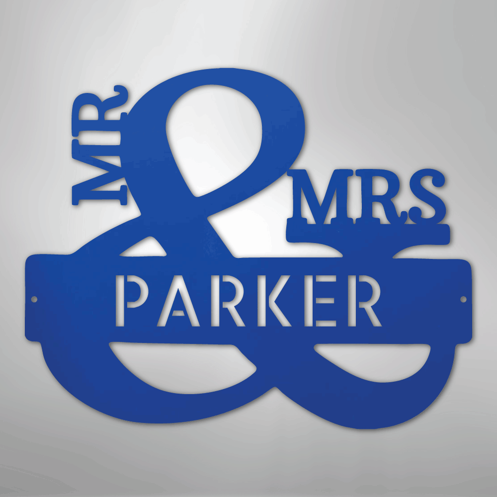 personalized-Mr-Mrs-ampersand-metal-wall-art-sign-decor-blue