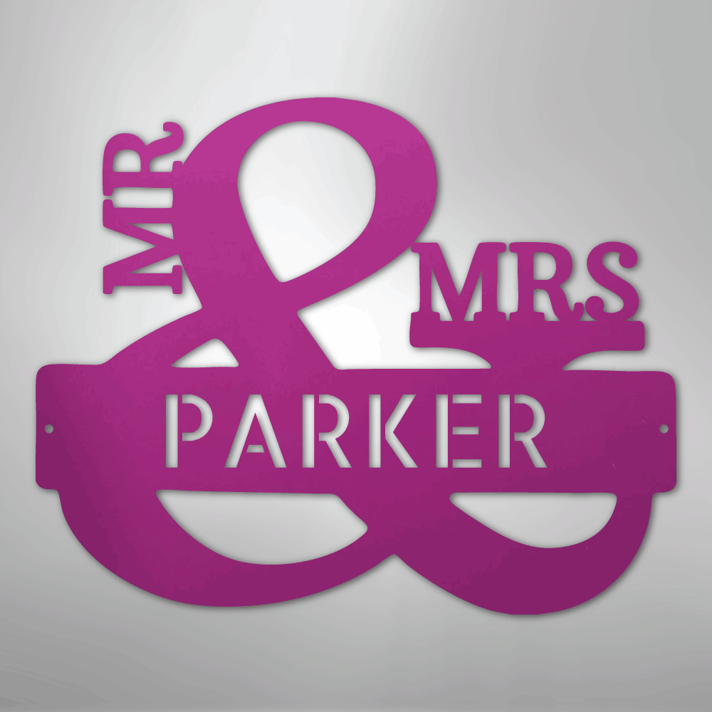 personalized-Mr-Mrs-ampersand-metal-wall-art-sign-decor-purple