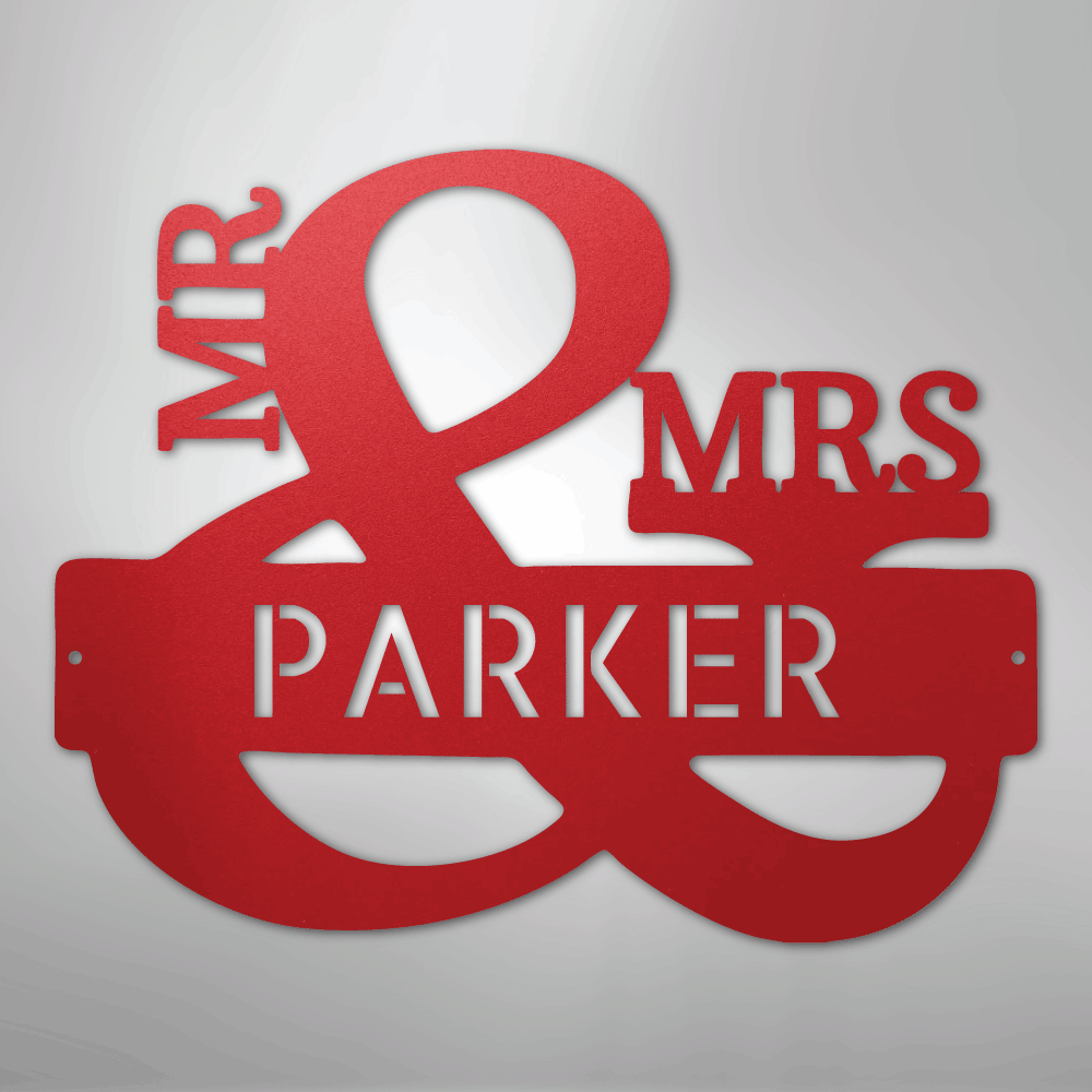 personalized-Mr-Mrs-ampersand-metal-wall-art-sign-decor-red
