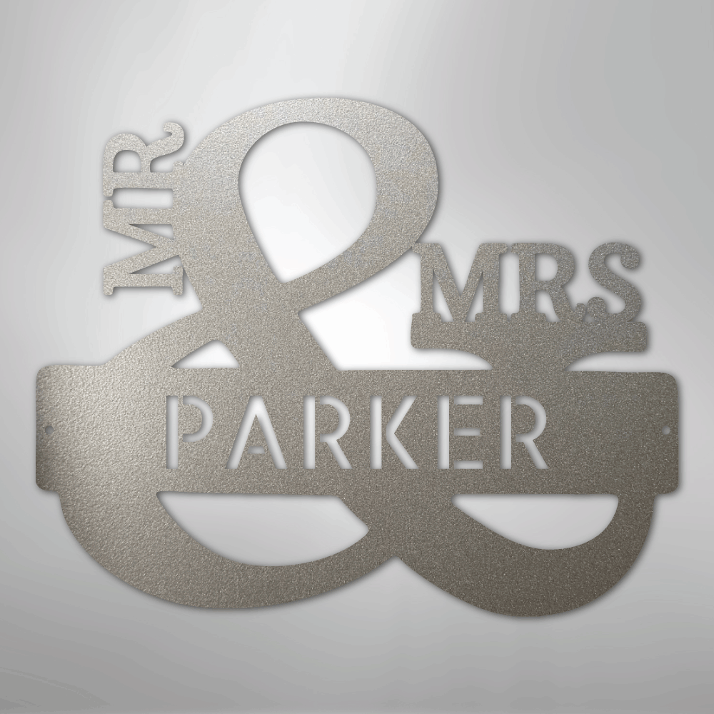 personalized-Mr-Mrs-ampersand-metal-wall-art-sign-decor-silver