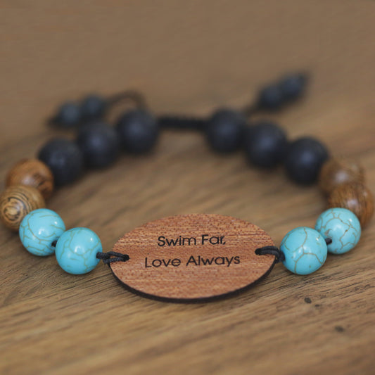 Personalized Animal Tracking Bracelet - Track a Sea Turtle  Animal Tracking Bracelets Deeply Engraved