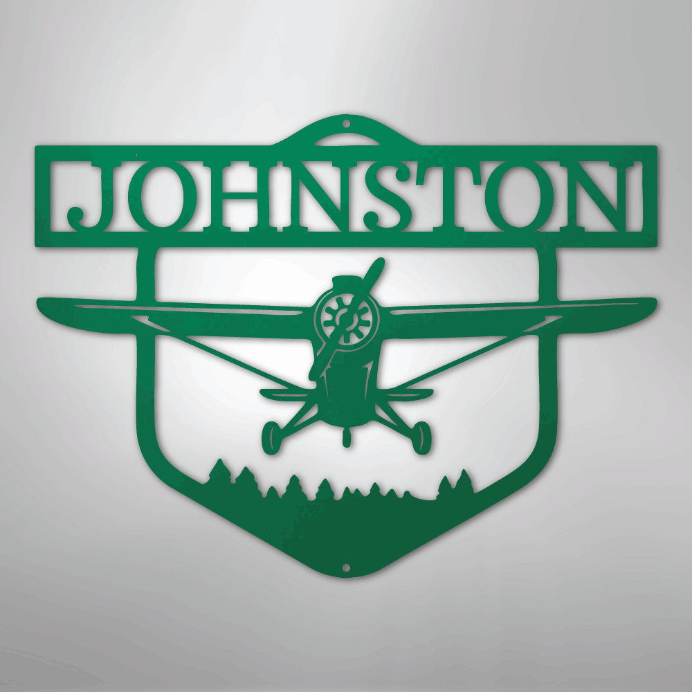 personalized-aviation-decor-custom-airplane-pilot-metal-wall-monogram-in-green