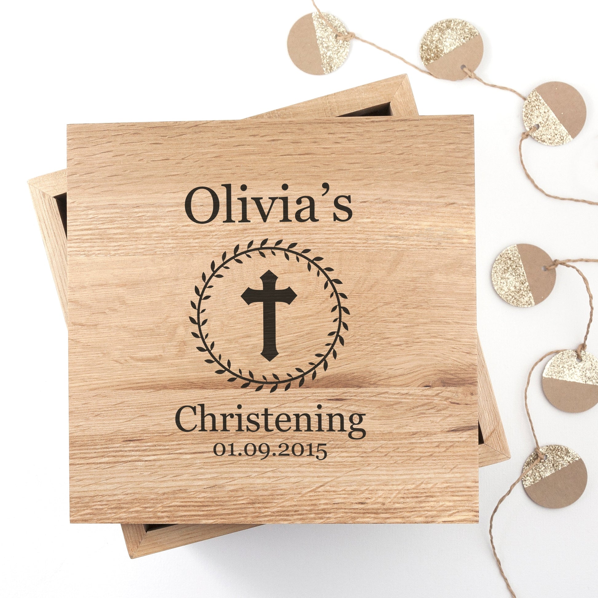 Personalized Baby Christening Cross Wooden Photo Keepsake Box  Keepsake Boxes Deeply Engraved
