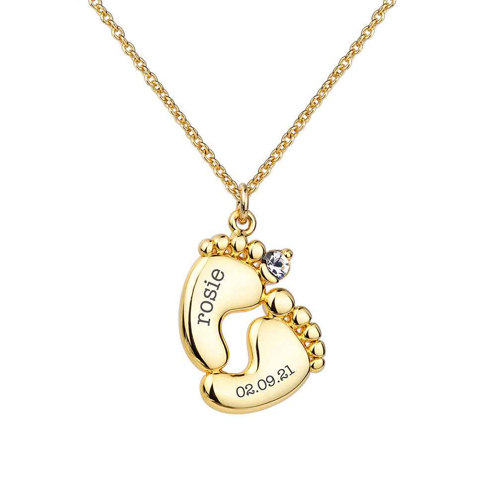 Personalized Baby Feet Necklace  Necklaces Deeply Engraved