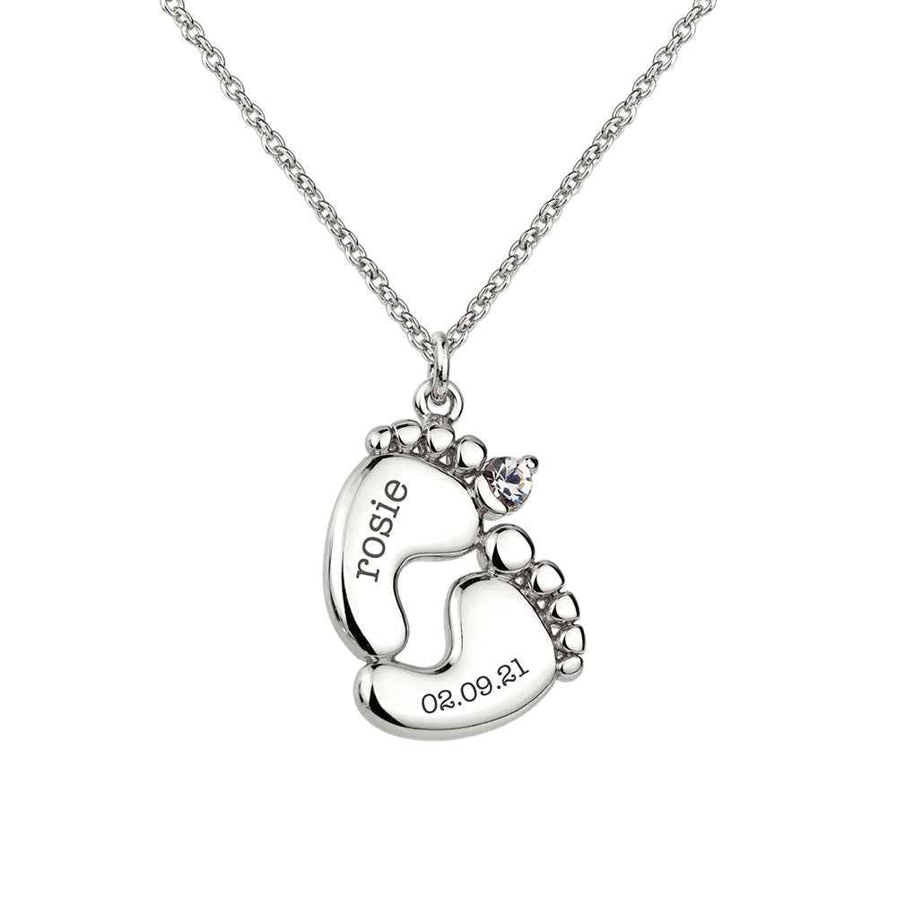 Personalized Baby Feet Necklace  Necklaces Deeply Engraved