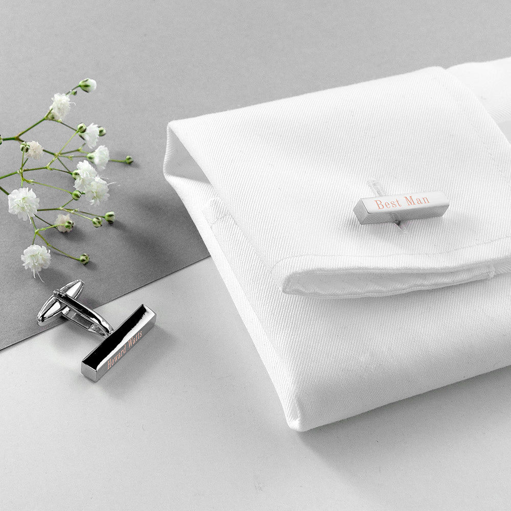 Personalized Bar Cufflinks for Weddings  Cufflinks Deeply Engraved