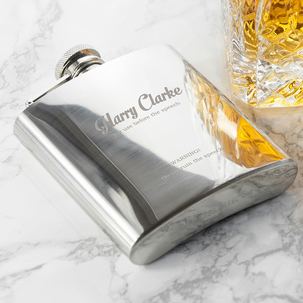 Personalized Best Man Hip Flask  Hip Flasks Deeply Engraved
