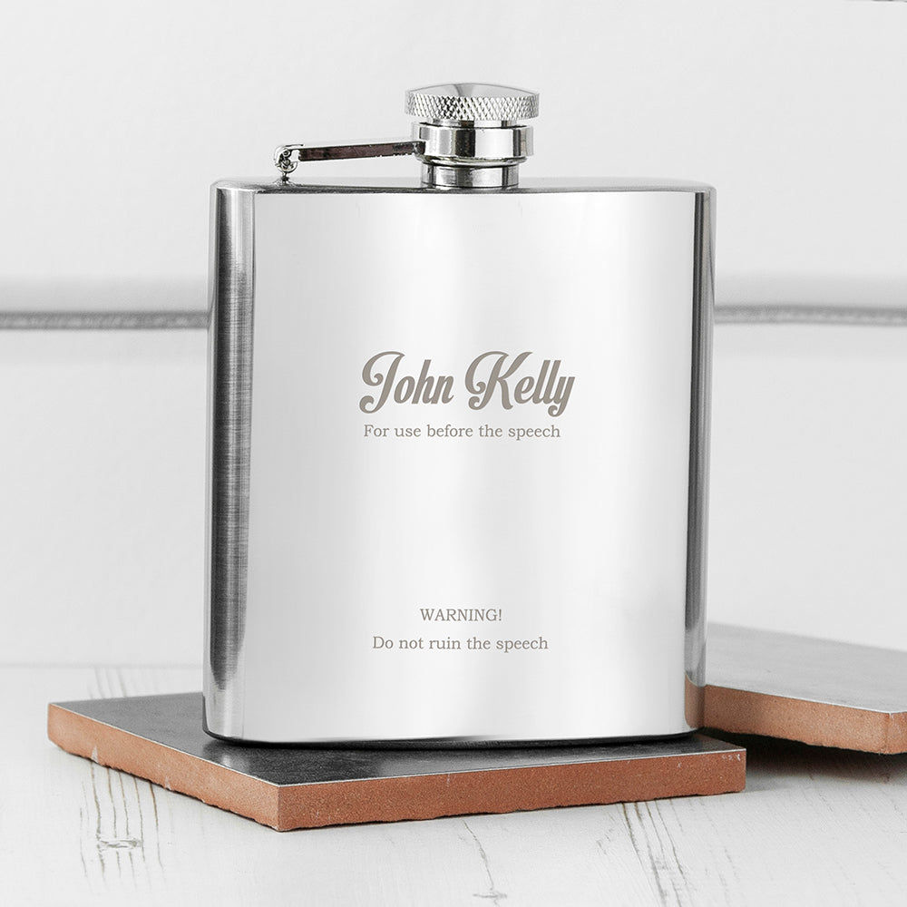 Personalized Best Man Hip Flask  Hip Flasks Deeply Engraved