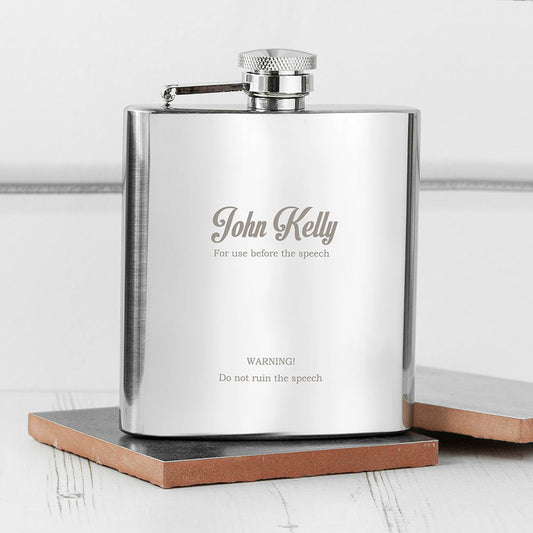 Personalized Best Man Hip Flask  Hip Flasks Deeply Engraved