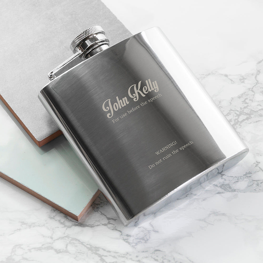 Personalized Best Man Hip Flask  Hip Flasks Deeply Engraved
