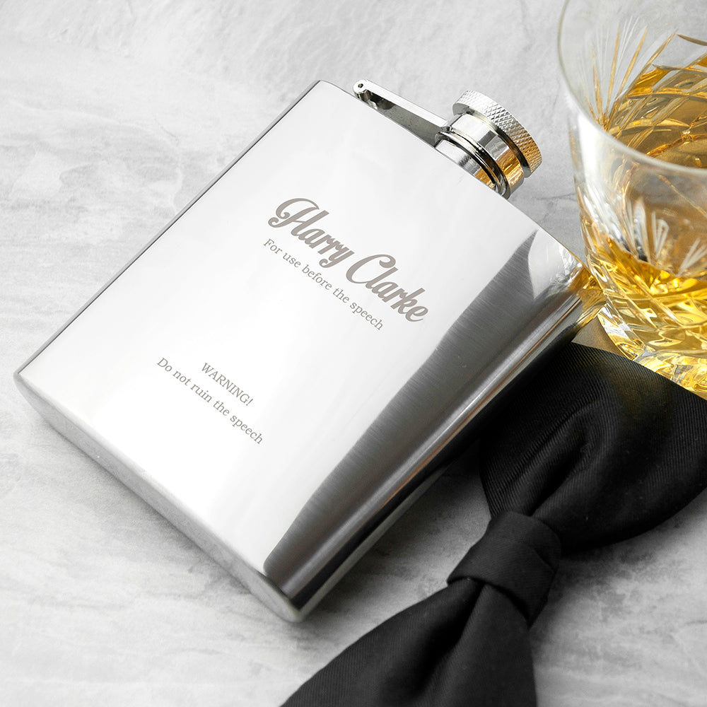 Personalized Best Man Hip Flask  Hip Flasks Deeply Engraved