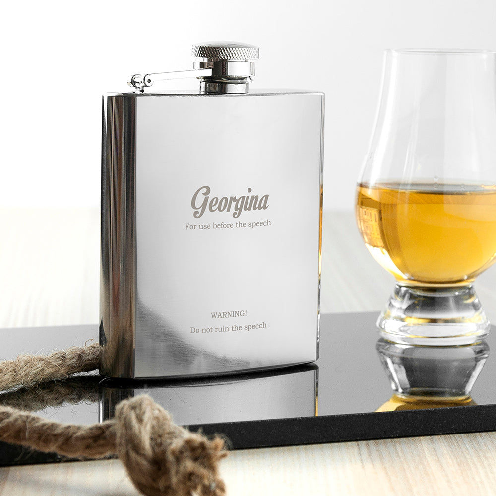 Personalized Best Man Hip Flask  Hip Flasks Deeply Engraved
