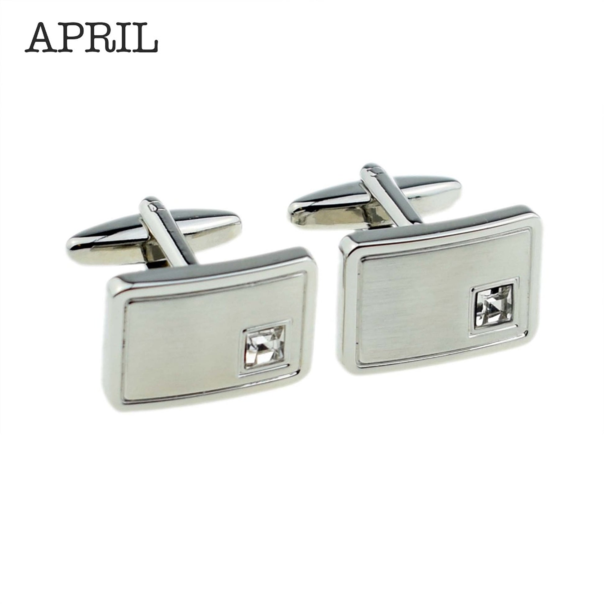 Personalized Birthstone Crystal Cufflink Set  Cufflinks Deeply Engraved