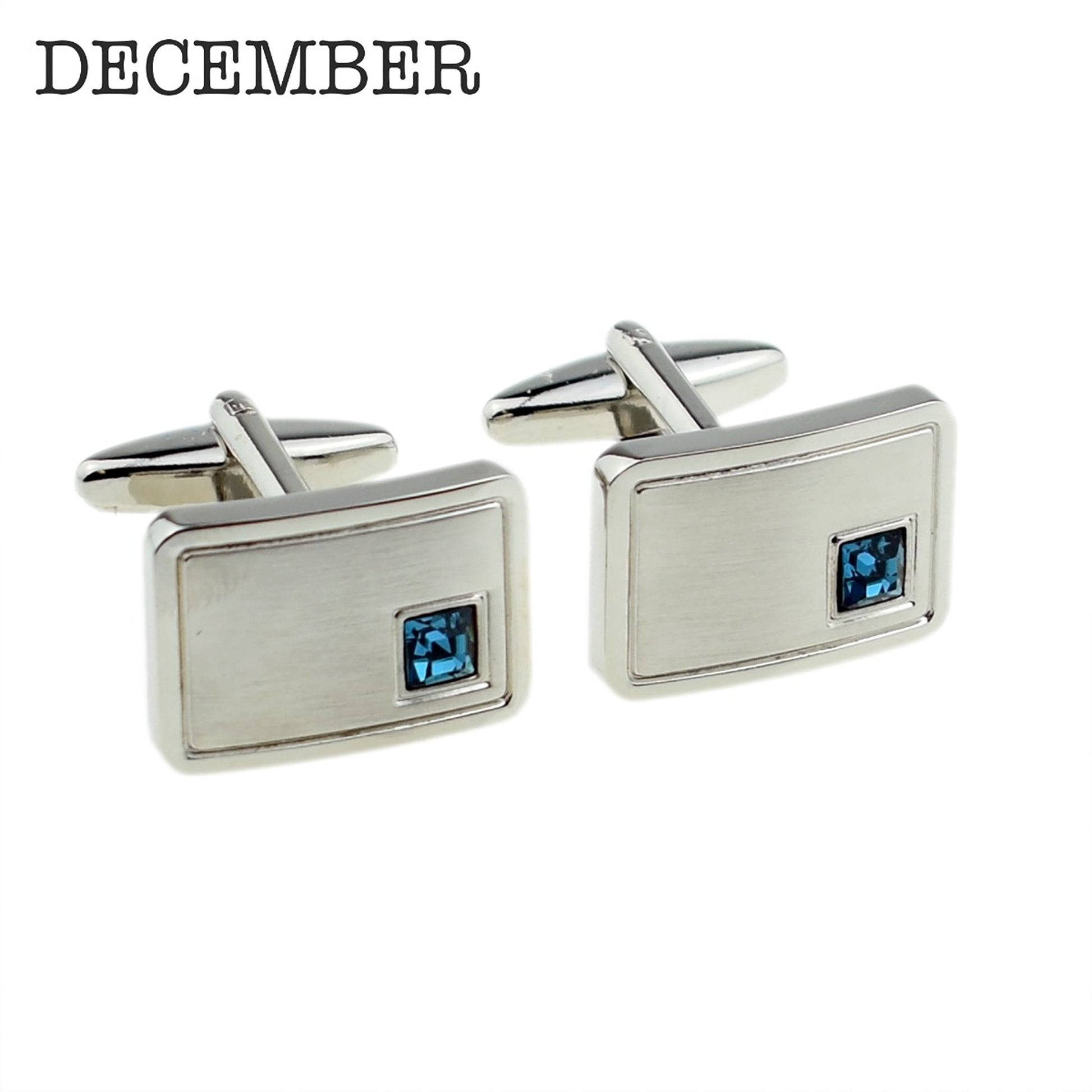 Personalized Birthstone Crystal Cufflink Set  Cufflinks Deeply Engraved
