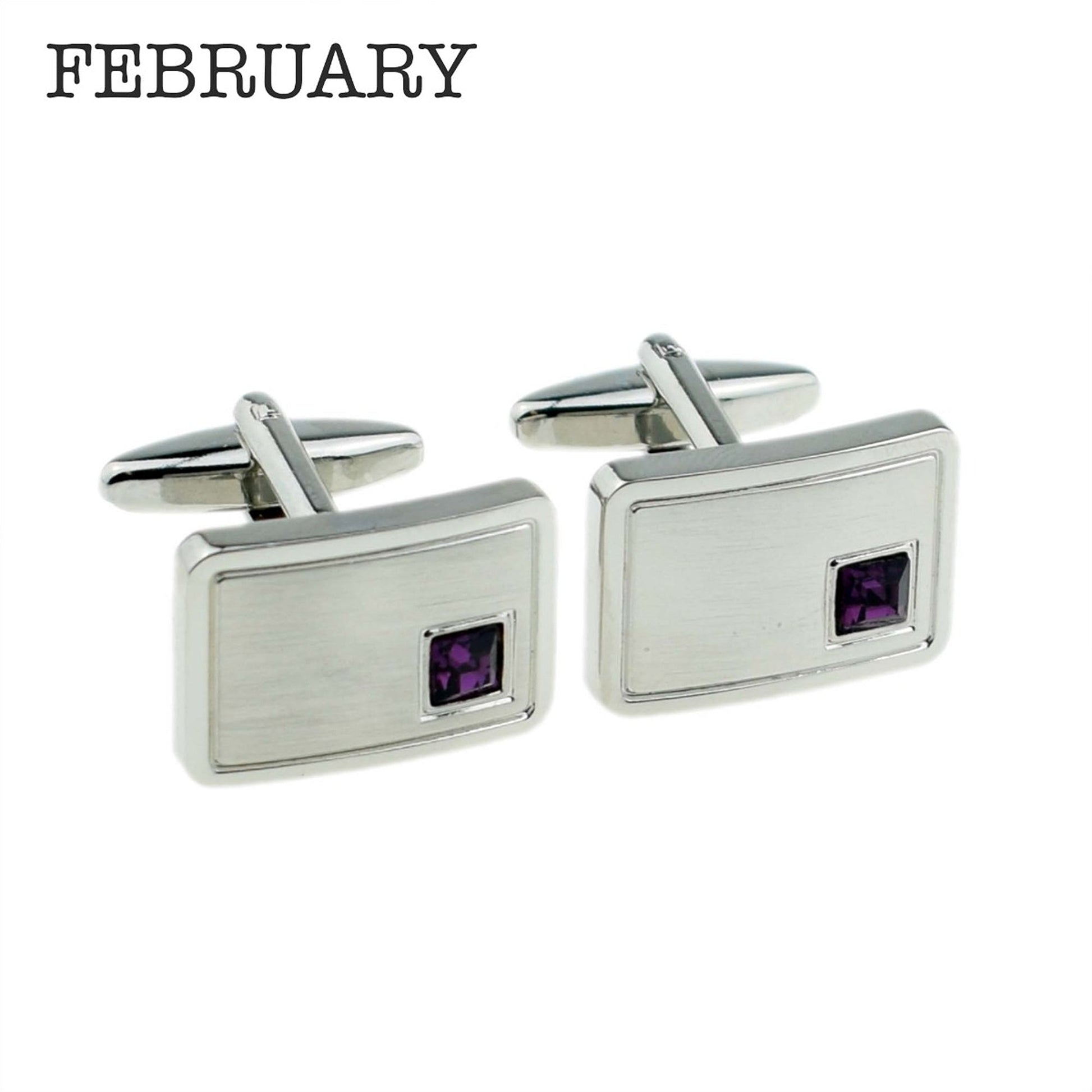 Personalized Birthstone Crystal Cufflink Set  Cufflinks Deeply Engraved