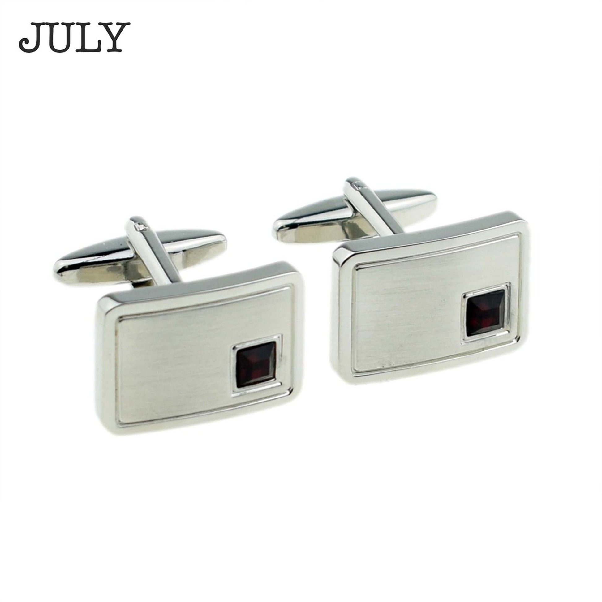 Personalized Birthstone Crystal Cufflink Set  Cufflinks Deeply Engraved