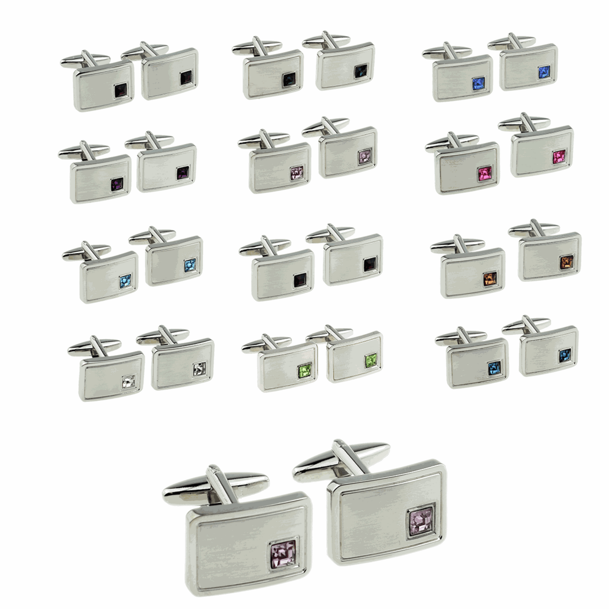 Personalized Birthstone Crystal Cufflink Set  Cufflinks Deeply Engraved