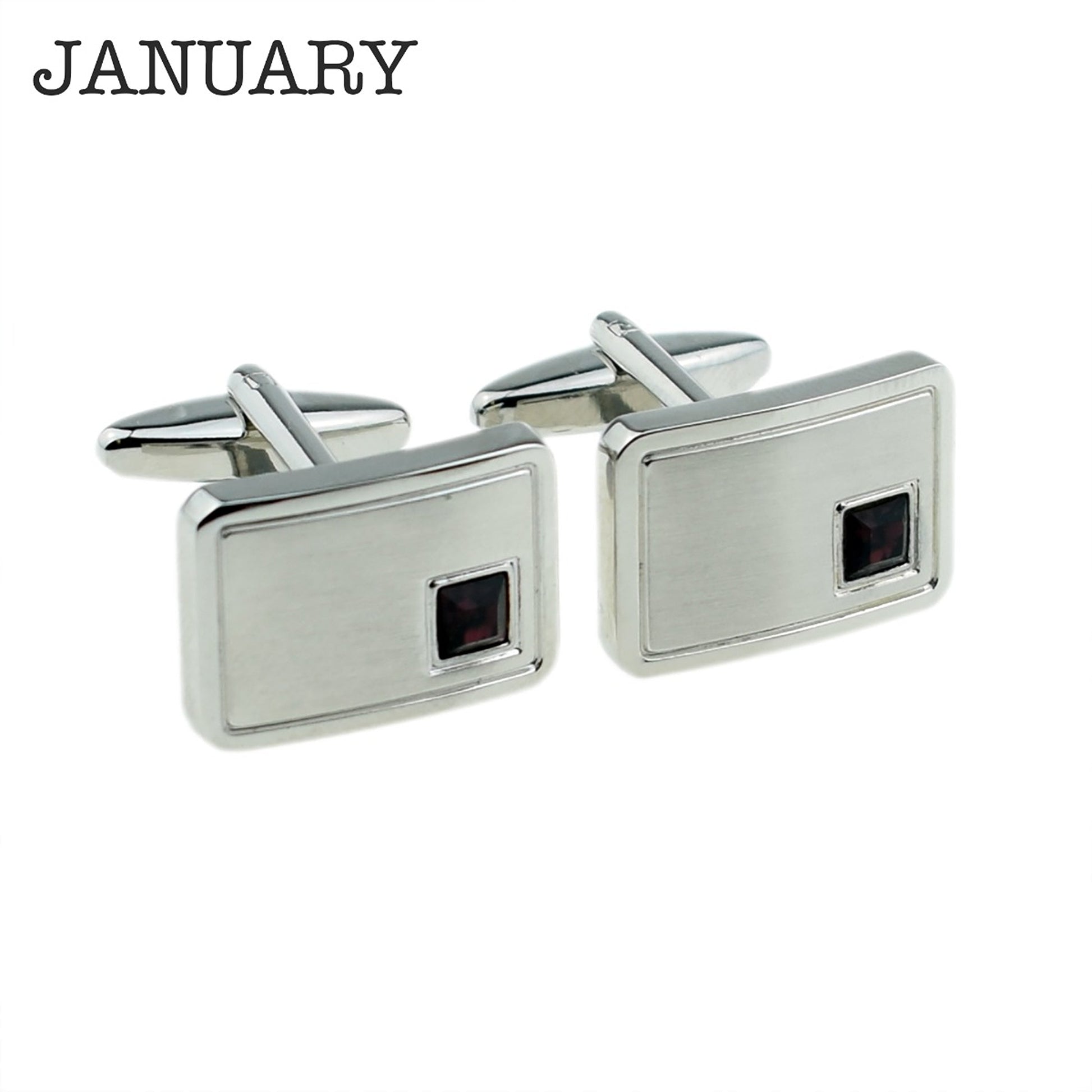 Personalized Birthstone Crystal Cufflink Set  Cufflinks Deeply Engraved