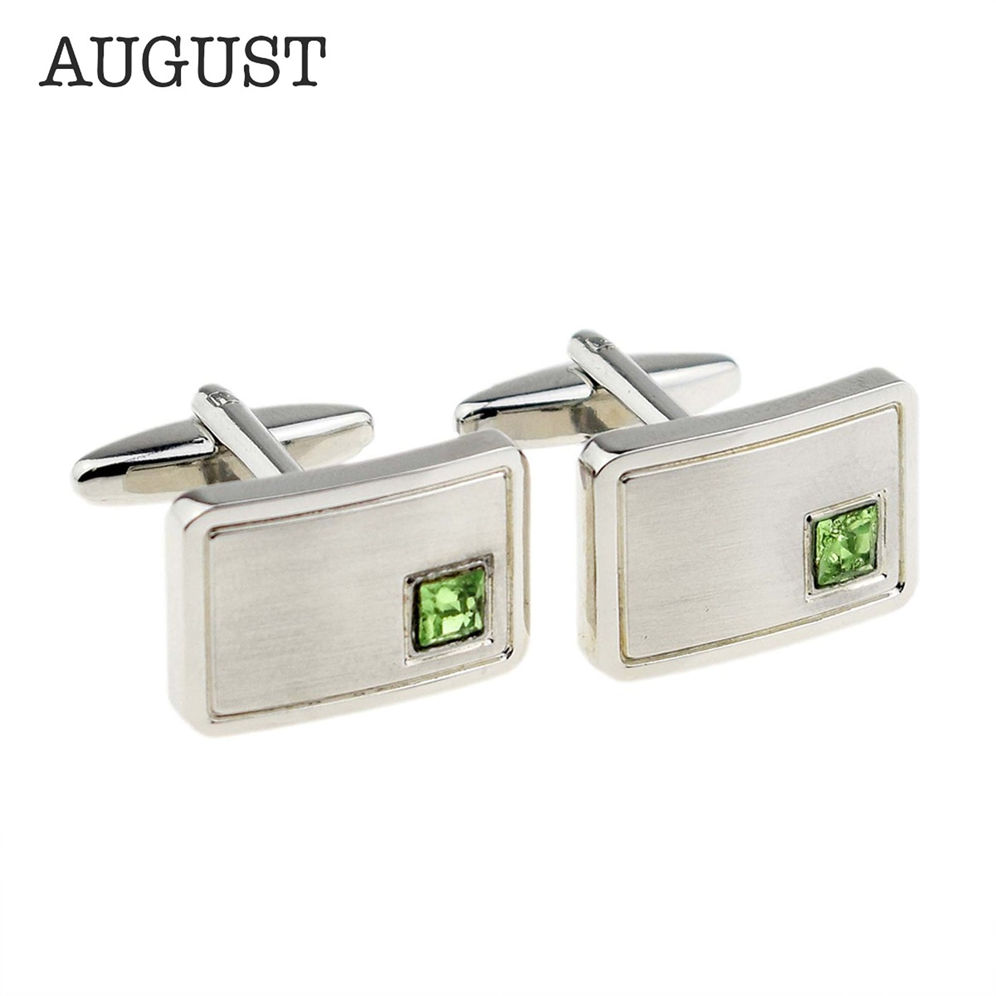 Personalized Birthstone Crystal Cufflink Set  Cufflinks Deeply Engraved