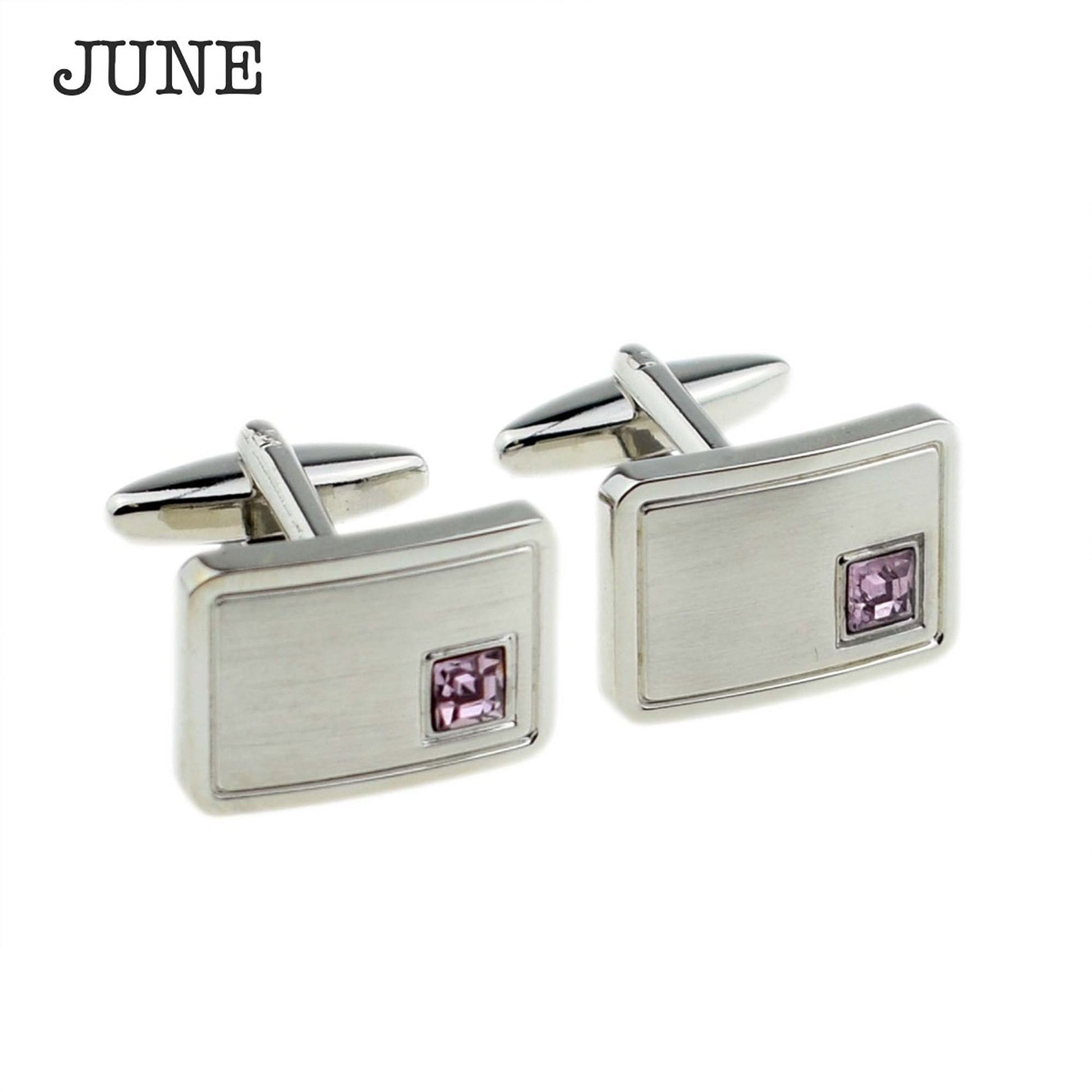 Personalized Birthstone Crystal Cufflink Set  Cufflinks Deeply Engraved
