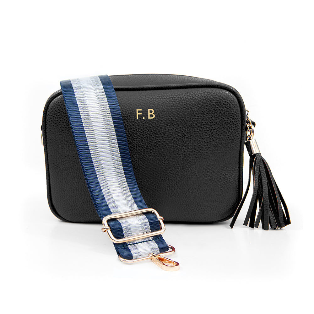 Personalized Black Vegan Leather Crossbody Bag  Cross Body Bags Deeply Engraved