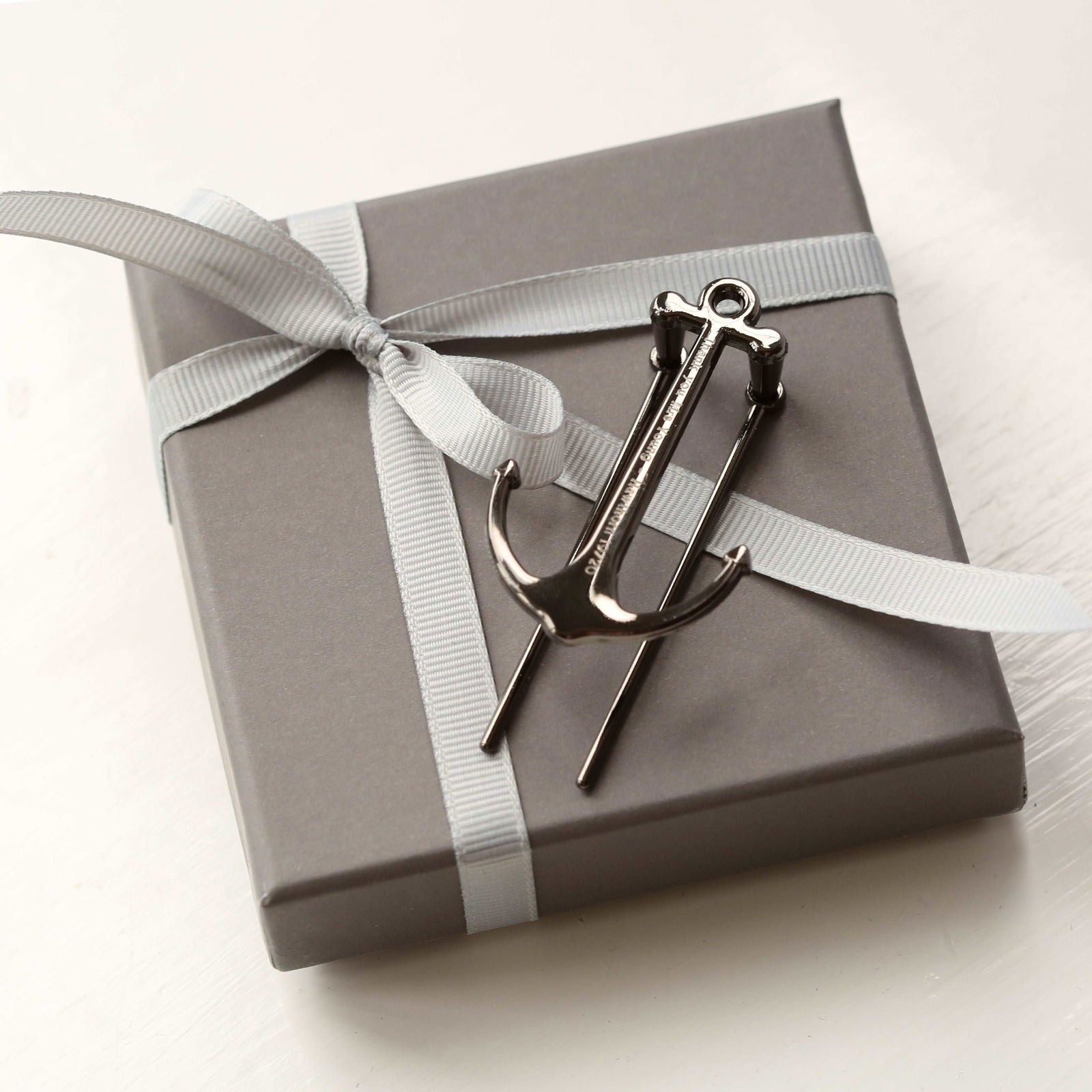 Personalized Book Anchor - Silver & Black  Book Marks Deeply Engraved