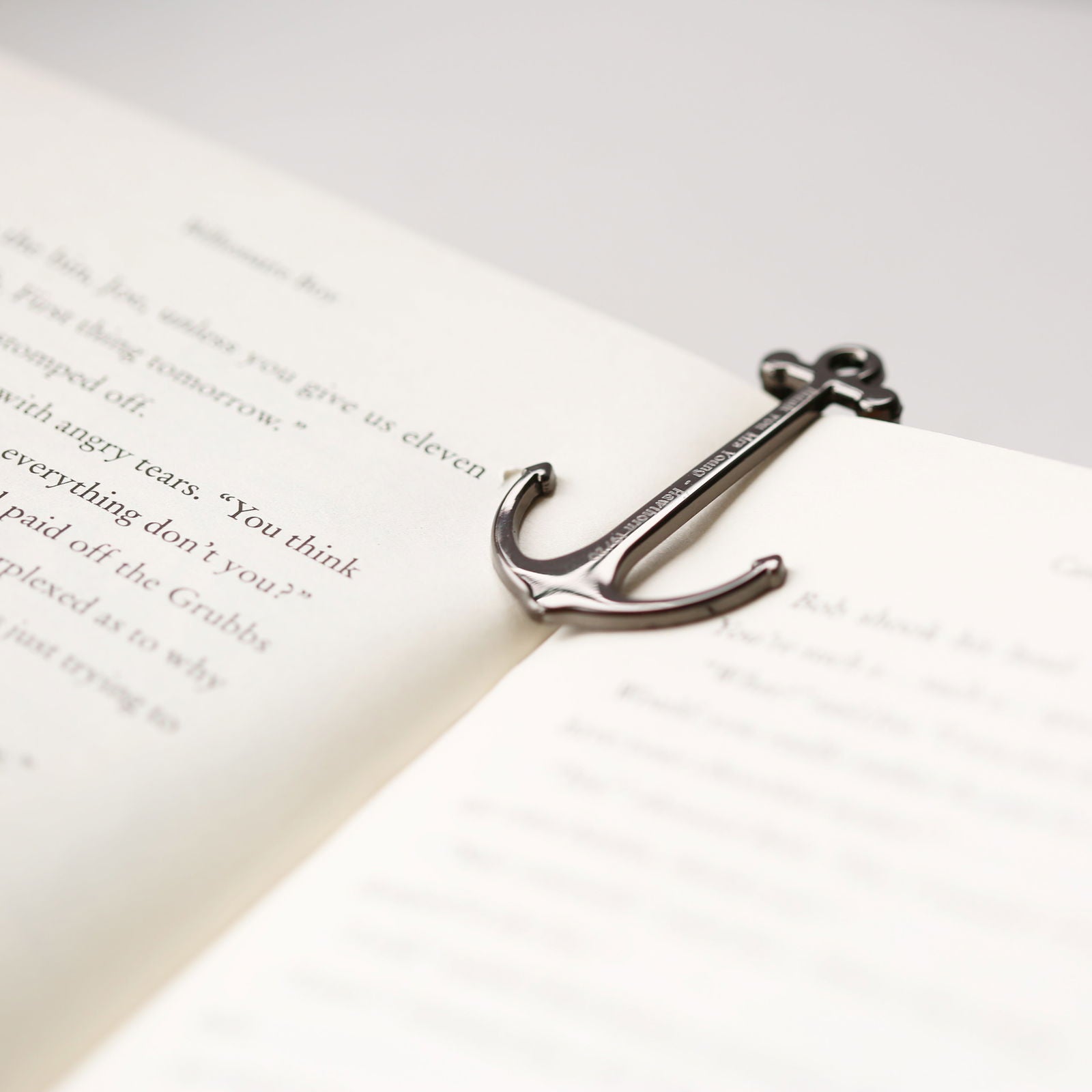Personalized Book Anchor - Silver & Black  Book Marks Deeply Engraved