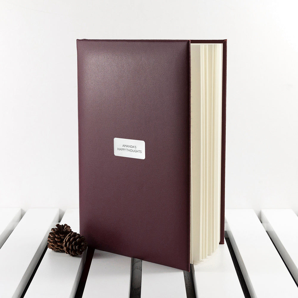 Personalized Burgundy Leather Notebook  Notebook/Journals Deeply Engraved
