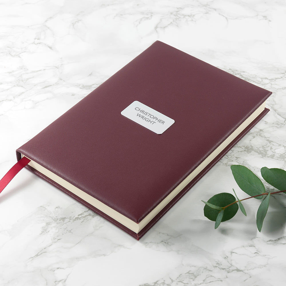 Personalized Burgundy Leather Notebook  Notebook/Journals Deeply Engraved